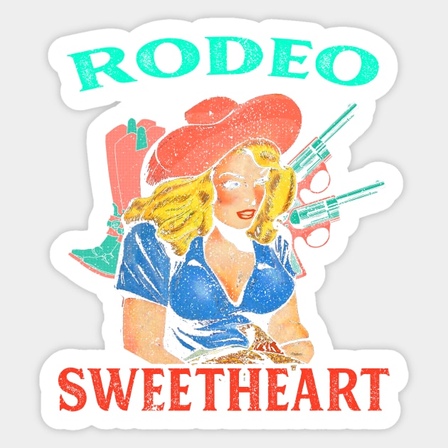 Sweetheart of the Rodeo Country Girl Western BOHO Vintage Retro Style Sticker by bigraydesigns